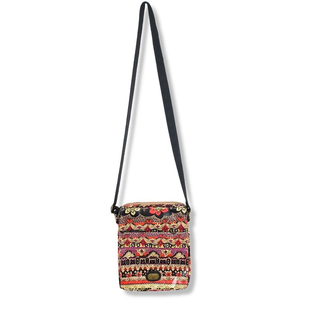Lina Multicolored Boho Rectangular Shoulder Bag Purse